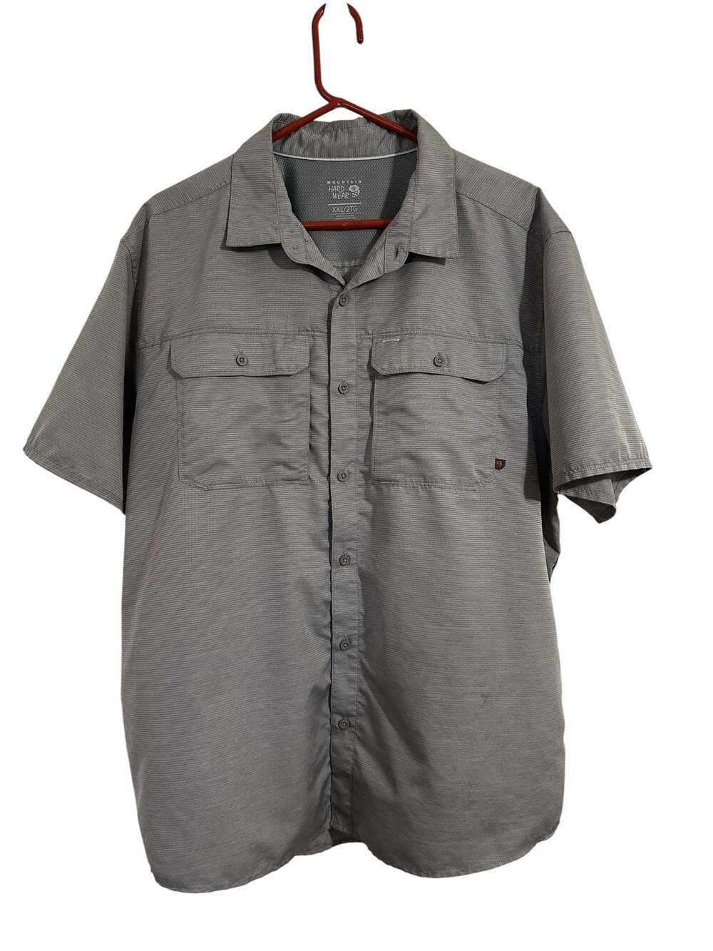 Mountain Hardwear Canyon Short Sleeve Button Up Shirt Gray XXL Hiking Fishing